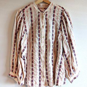 Anthropolgie Embroidered Button-Up Top / Size L